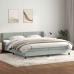 Cama box spring con colchones terciopelo gris claro 200x210 cm