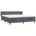 Cama box spring con colchones terciopelo gris oscuro 200x210 cm