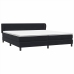 Cama box spring con colchones terciopelo negro 200x210 cm