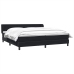 Cama box spring con colchones terciopelo negro 200x210 cm