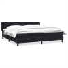 Cama box spring con colchones terciopelo negro 200x210 cm