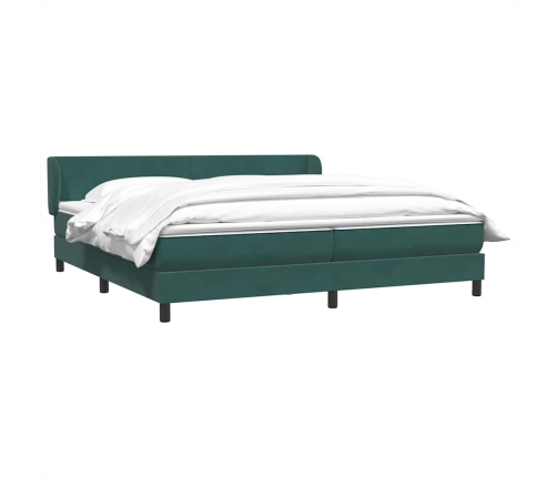 Cama box spring con colchones terciopelo verde oscuro 200x210cm