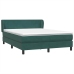 Cama box spring con colchón terciopelo verde oscuro 160x220 cm