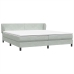 Cama box spring con colchones terciopelo gris claro 180x220 cm