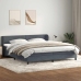 Cama box spring con colchones terciopelo gris oscuro 180x220 cm