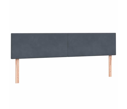 Cama box spring con colchones terciopelo gris oscuro 180x220 cm