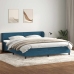 Cama box spring con colchones terciopelo azul oscuro 180x220 cm