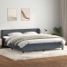 Cama box spring con colchones terciopelo gris oscuro 200x220 cm