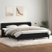 Cama box spring con colchones terciopelo negro 200x220 cm