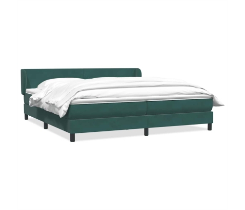 Cama box spring con colchones terciopelo verde oscuro 200x220cm