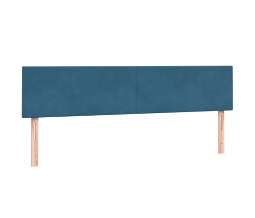 Cama box spring con colchones terciopelo azul oscuro 200x220 cm