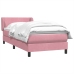 Cama box spring con colchón terciopelo rosa 80x210 cm