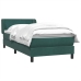 Cama box spring con colchón terciopelo verde oscuro 90x210 cm