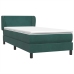 Cama box spring con colchón terciopelo verde oscuro 90x210 cm