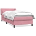 Cama box spring con colchón terciopelo rosa 90x210 cm