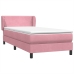 Cama box spring con colchón terciopelo rosa 90x210 cm