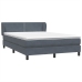 Cama box spring con colchón terciopelo gris oscuro 140x210 cm