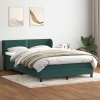 Cama box spring con colchón terciopelo verde oscuro 140x210 cm