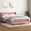 Cama box spring con colchón terciopelo rosa 140x210 cm