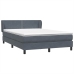 Cama box spring con colchón terciopelo gris oscuro 160x210 cm