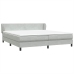 Cama box spring con colchones terciopelo gris claro 180x210 cm