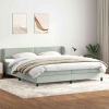 Cama box spring con colchones terciopelo gris claro 180x210 cm