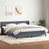 Cama box spring con colchones terciopelo gris oscuro 180x210 cm