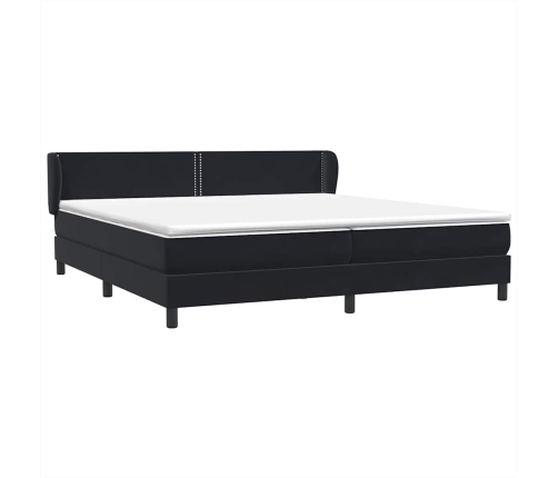 Cama box spring con colchones terciopelo negro 180x210 cm