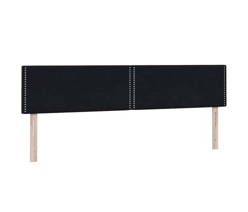 Cama box spring con colchones terciopelo negro 180x210 cm