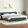 Cama box spring con colchones terciopelo verde oscuro 180x210cm