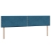 Cama box spring con colchones terciopelo azul oscuro 180x210 cm