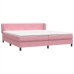 Cama box spring con colchones terciopelo rosa 180x210 cm