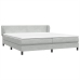 Cama box spring con colchones terciopelo gris claro 200x210 cm