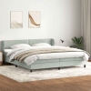 Cama box spring con colchones terciopelo gris claro 200x210 cm