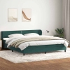 Cama box spring con colchones terciopelo verde oscuro 200x210cm