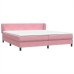 Cama box spring con colchones terciopelo rosa 200x210 cm