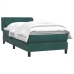 Cama box spring con colchón terciopelo verde oscuro 80x220 cm