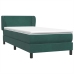 Cama box spring con colchón terciopelo verde oscuro 80x220 cm