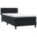 Cama box spring con colchón terciopelo negro 90x220 cm