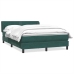 Cama box spring con colchón terciopelo verde oscuro 140x220 cm