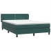 Cama box spring con colchón terciopelo verde oscuro 140x220 cm