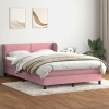 Cama box spring con colchón terciopelo rosa 140x220 cm