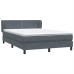 Cama box spring con colchón terciopelo gris oscuro 160x220 cm