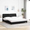 Cama box spring con colchón terciopelo negro 160x220 cm