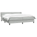 Cama box spring con colchones terciopelo gris claro 180x220 cm