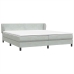 Cama box spring con colchones terciopelo gris claro 180x220 cm