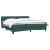 Cama box spring con colchones terciopelo verde oscuro 180x220cm