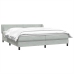 Cama box spring con colchones terciopelo gris claro 200x220 cm