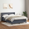 Cama box spring con colchones terciopelo gris claro 200x220 cm