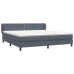 Cama box spring con colchones terciopelo gris oscuro 200x220 cm